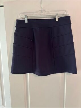 Athleta Dark Navy Athletic Mini Skirt with Side Zip Pocket